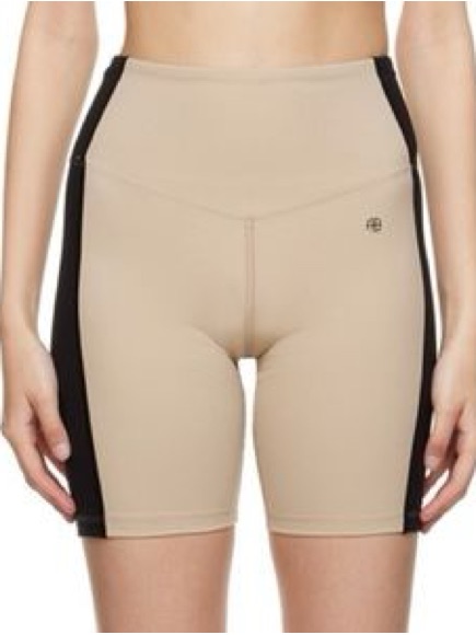 Anine Bing Logo Biker Shorts With Black Side Panels